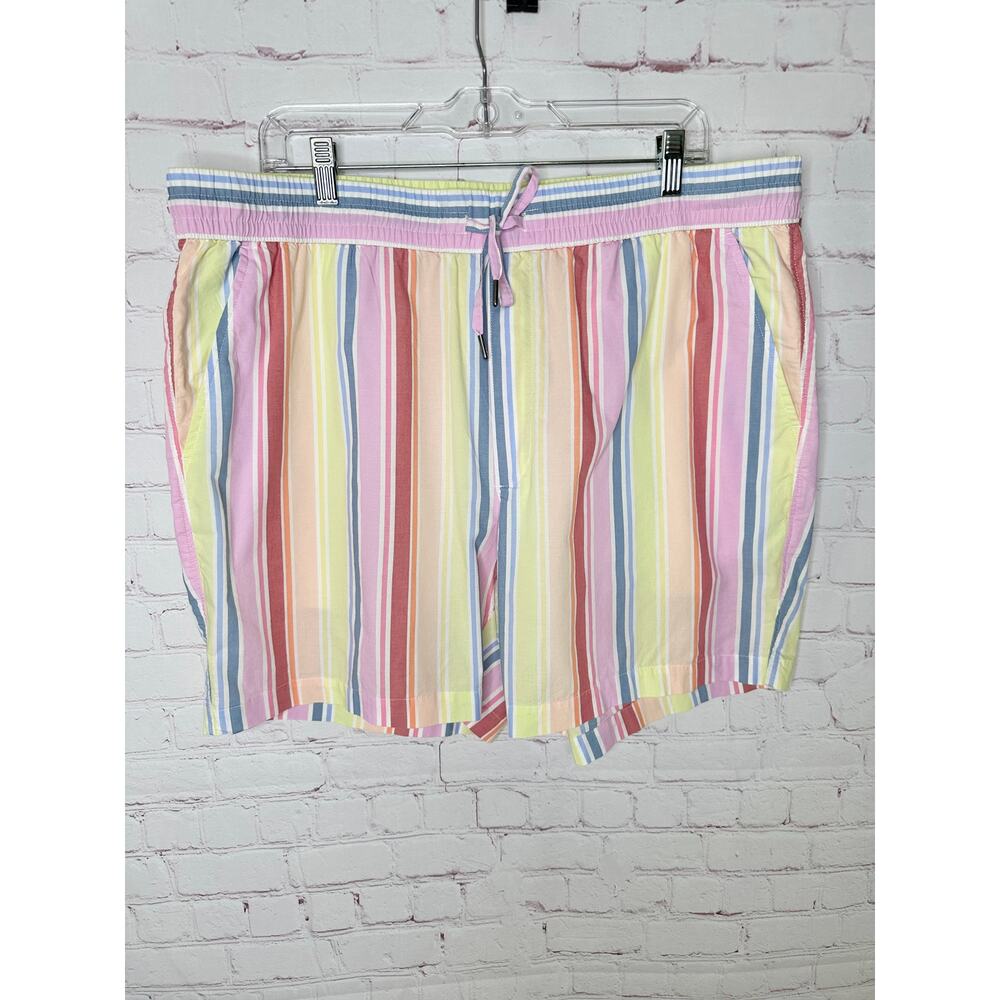 Sonoma Community Pastel Stripe Shorts Elastic Waist Womens XL